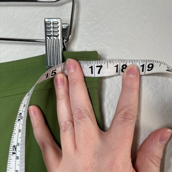 Everlane Womens Go Weave Avocado Green Button-Front A-Line Skirt Size 14 - Picture 9 of 10